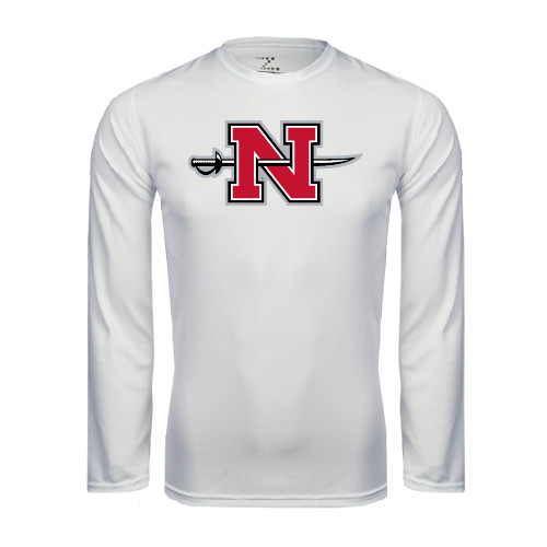  White Performance Long Sleeve Shirt - Official Logo