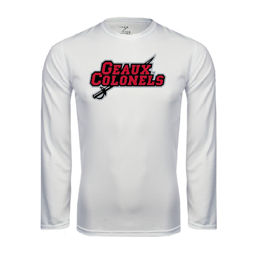  White Performance Long Sleeve Shirt - Geaux Colonels-Sword