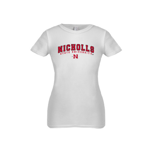  Next Level Girls White Fashion Fit T Shirt - Nicholls University