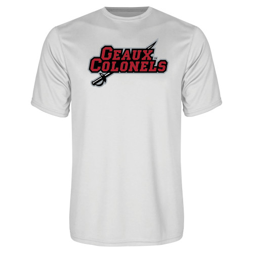  White Performance Tee - Geaux Colonels-Sword