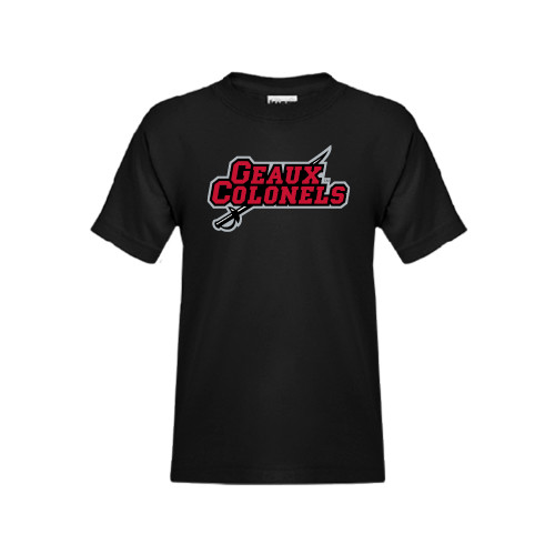  Youth Black T Shirt - Geaux Colonels-Sword