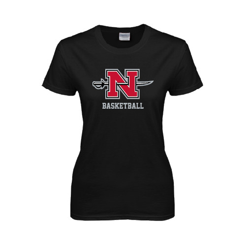  Womens Black Short Sleeve Tee - Basketball