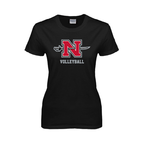  Womens Black Short Sleeve Tee - Volleyball