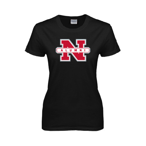  Womens Black Short Sleeve Tee - Alumni N