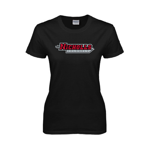  Womens Black Short Sleeve Tee - Nicholls Colonels