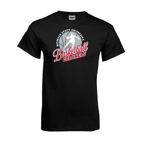  Black T Shirt - Basketball w/ Ball and Figure