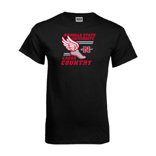  Black T Shirt - Cross Country Winged Shoe