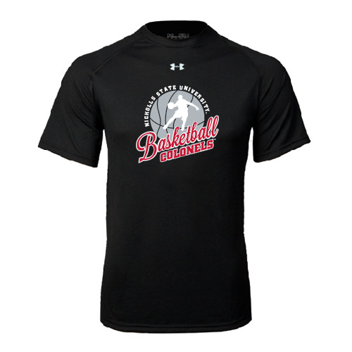  Under Armour Black Tech Tee - Basketball w/ Ball and Figure