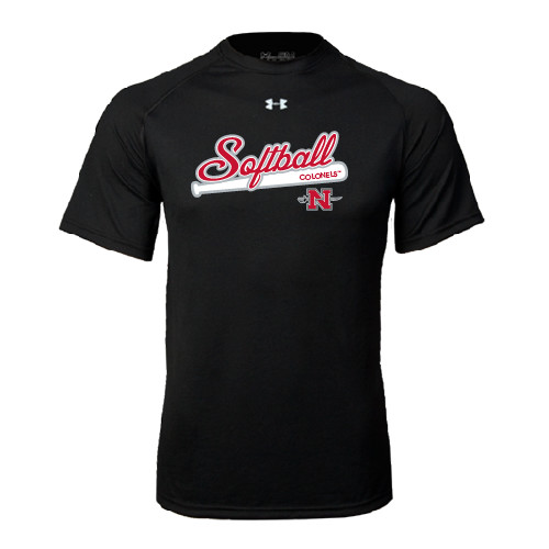  Under Armour Black Tech Tee - Softball Script