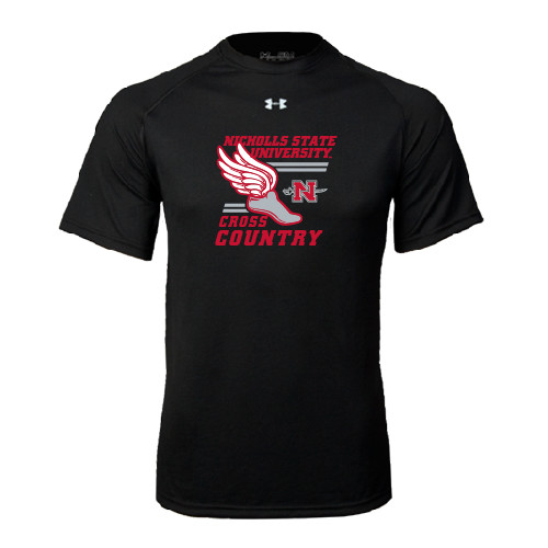  Under Armour Black Tech Tee - Cross Country Winged Shoe
