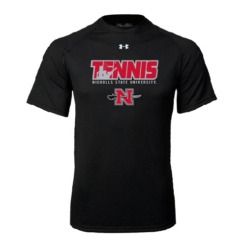  Under Armour Black Tech Tee - Tennis w/ Player