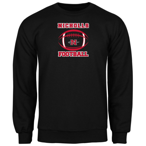  Black Fleece Crew - Nicholls Football Stacked w/ Ball