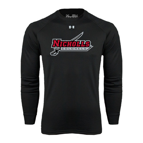  Under Armour Black Long Sleeve Tech Tee - Nicholls Colonels-Sword