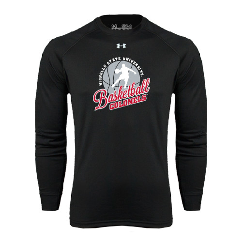  Under Armour Black Long Sleeve Tech Tee - Basketball w/ Ball and Figure