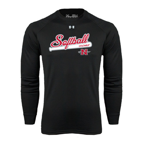  Under Armour Black Long Sleeve Tech Tee - Softball Script