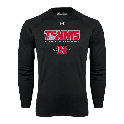  Under Armour Black Long Sleeve Tech Tee - Tennis w/ Player