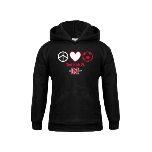  Youth Black Fleece Hoodie - Soccer Just Kick It