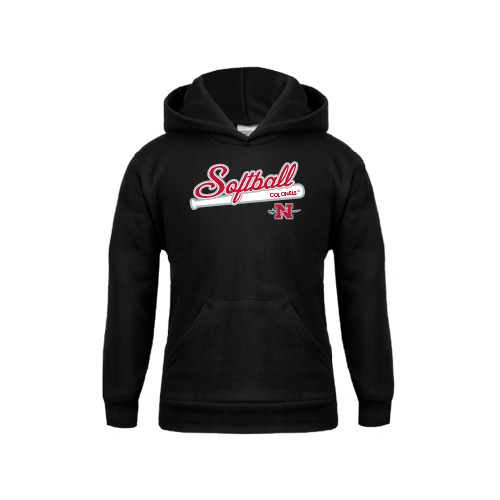  Youth Black Fleece Hoodie - Softball Script
