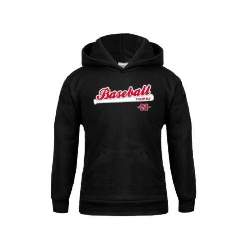  Youth Black Fleece Hoodie - Baseball Script