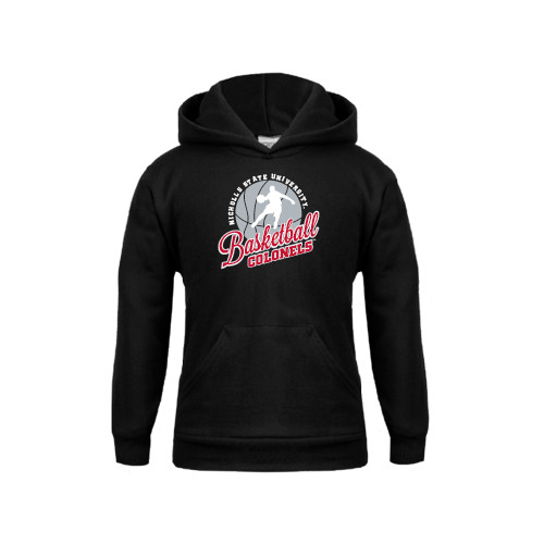  Youth Black Fleece Hoodie - Basketball w/ Ball and Figure