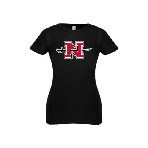  Next Level Girls Black Fashion Fit T Shirt - Official Logo