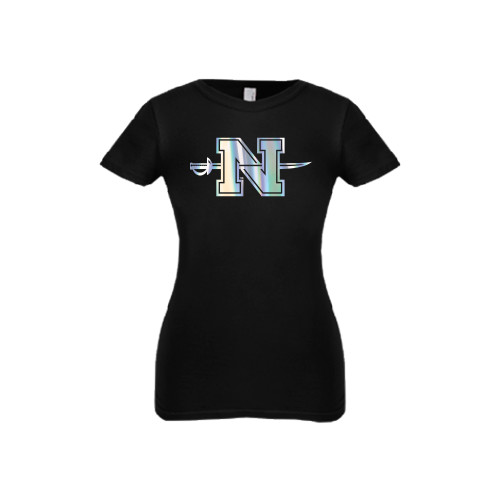  Next Level Girls Black Fashion Fit T Shirt - Official Logo