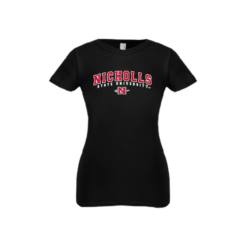  Next Level Girls Black Fashion Fit T Shirt - Nicholls University