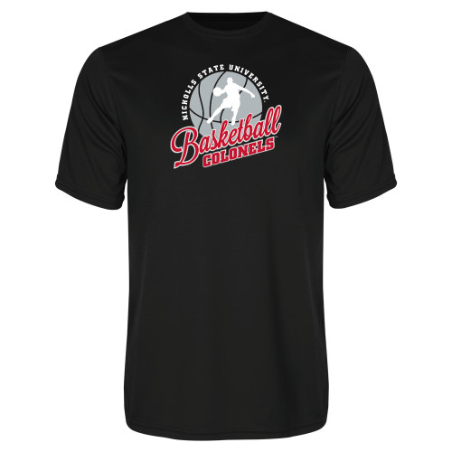  Black Performance Tee - Basketball w/ Ball and Figure