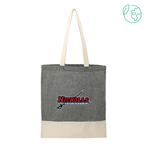  Split Recycled Black Cotton Twill Convention Tote - Nicholls Colonels-Sword