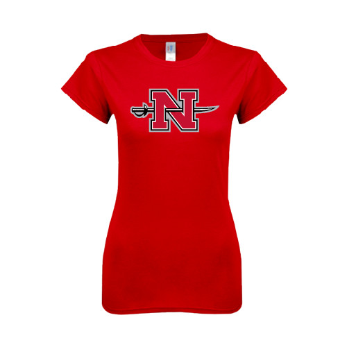  Next Level Womens Red Boyfriend Tee - Official Logo