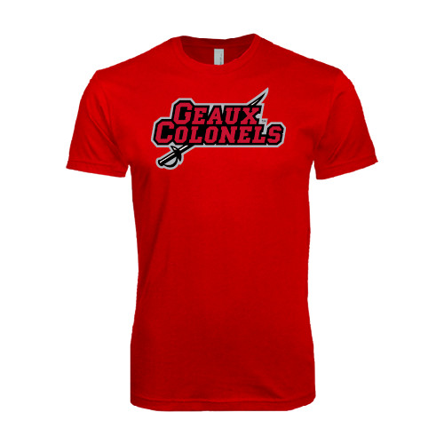  Next Level Red Softstyle T Shirt - Geaux Colonels-Sword