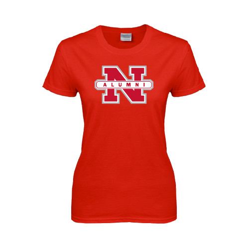  Womens Short Sleeve Red Tee - Alumni N