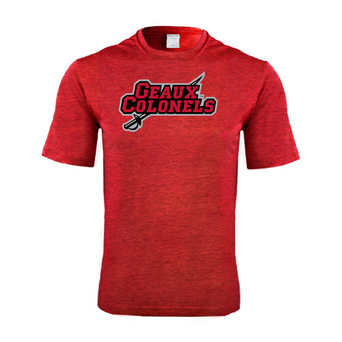  Red Heather Performance Contender Tee - Geaux Colonels-Sword