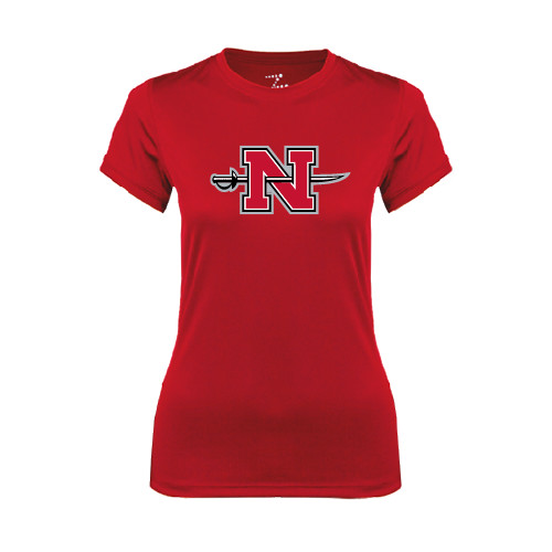  Womens Red Performance Tee - Official Logo