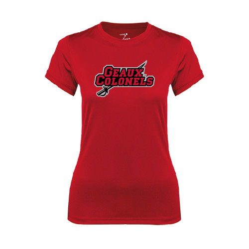  Womens Red Performance Tee - Geaux Colonels-Sword