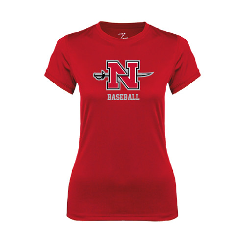  Womens Red Performance Tee - Baseball