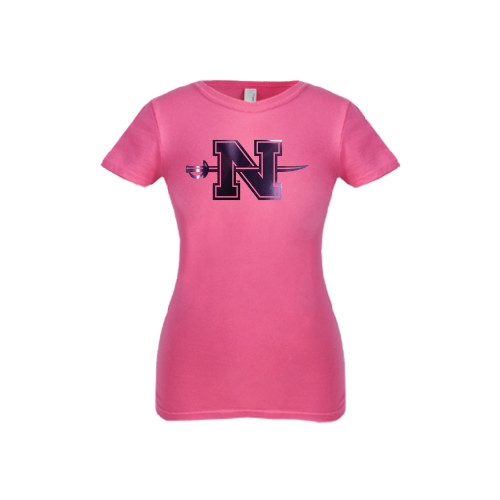  Next Level Girls Fuchsia Fashion Fit T Shirt - Official Logo