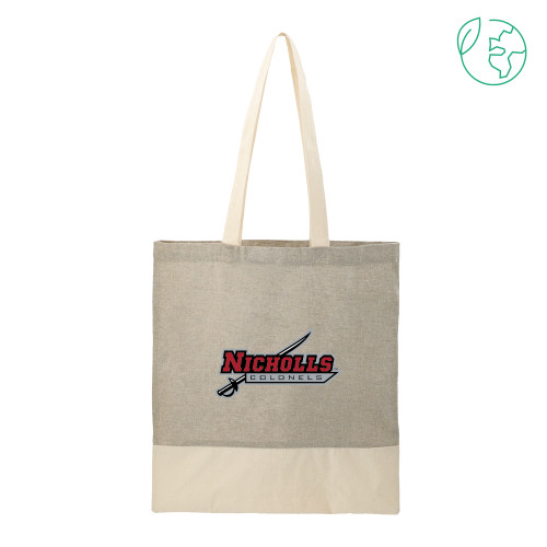  Split Recycled Grey Cotton Twill Convention Tote - Nicholls Colonels-Sword