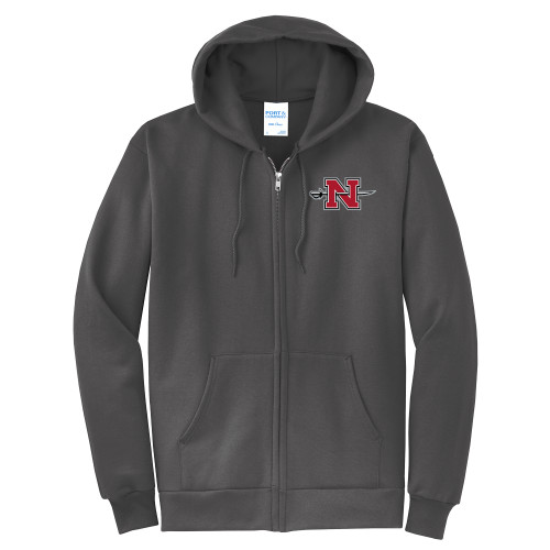  Extended Charcoal Fleece Full Zip Hoodie - Official Logo