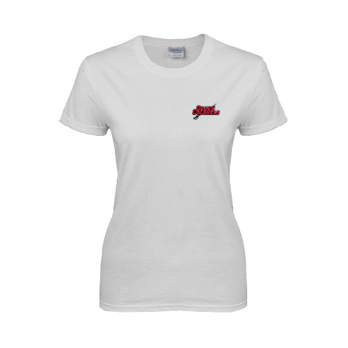  Womens White Short Sleeve Tee - Geaux Colonels-Sword
