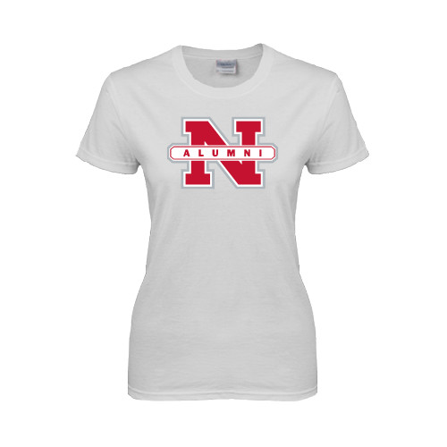  Womens White Short Sleeve Tee - Alumni N