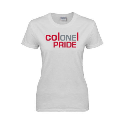  Womens White Short Sleeve Tee - Colonel Pride One Pride