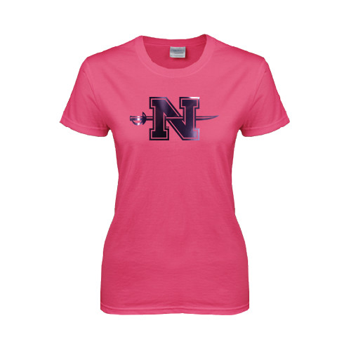  Womens Hot Pink Short Sleeve Tee - Official Logo