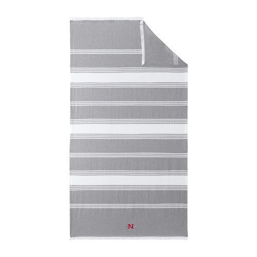  100% Cotton Grey/White Beach Throw - Official Logo