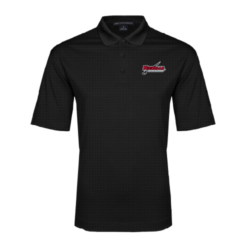  Black Performance Fine Jacquard Polo - Nicholls Colonels-Sword