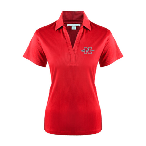  Womens Red Performance Fine Jacquard Polo - Official Logo