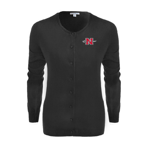  Womens Black Cardigan Sweater - Official Logo