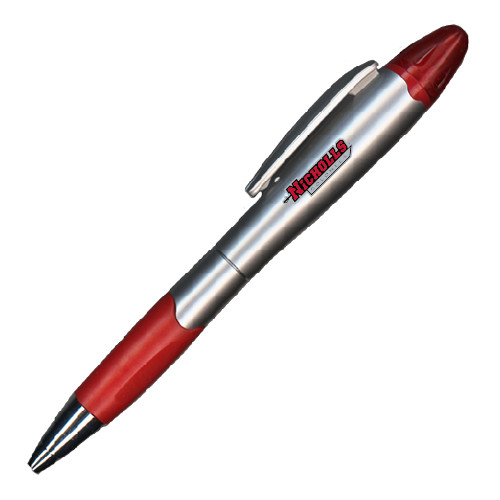  Silver/Red Blossom Pen/Highlighter - Nicholls Colonels