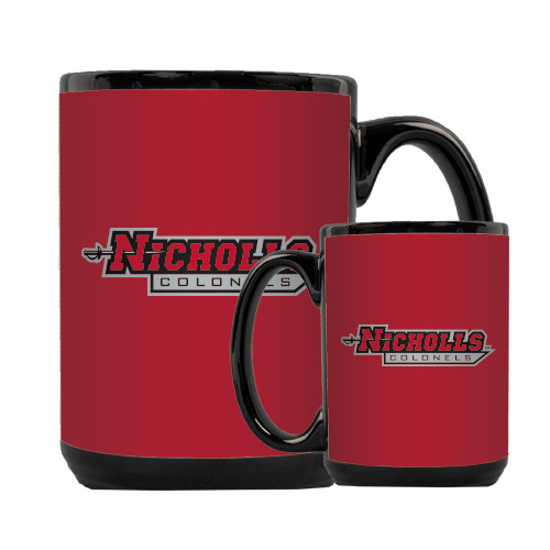 Full Color Black Mug 15oz - Nicholls Colonels