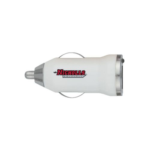  On the Go White Car Charger - Nicholls Colonels
